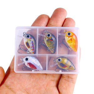 Ensemble de 5 mini leurres Crankbait 2.7CM-1.5G-10 #   Leurre de pêche Hard Minnow 20G <span class=keywords><strong>Crank</strong></span> Bait avec boîte d'emballage personnalisée - Product Image 6
