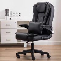 Chaise de bureau ergonomique pivotante en cuir et tissu moderne, réglable en hauteur, prix de gros