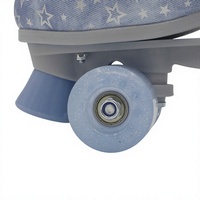 Patins à roulettes ajustables à 4 roues lumineuses en cuir synthétique PVC pour filles et adultes, vente en gros