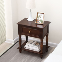 Petite table de chevet multifonctionnelle de style américain en bois massif couleur noyer, moderne et minimaliste, pour chambre à coucher, meubles de maison