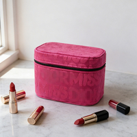 Étui à maquillage personnalisé écologique avec logo personnalisé, fermeture à glissière, sac de maquillage de voyage pour le rangement quotidien des articles de toilette, tissu éponge