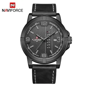 NAVIFORCE NF9177 Naviforce mens quartz watches big face dial leather men wristwatches luxury