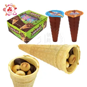 Boxed ice cream cone chocolate with biscuit