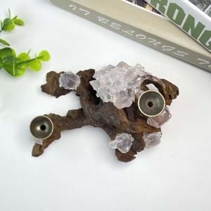 Toptan Yeni Tasarlanmış Doğal Kristal İşlemeli Ahşap Tabanlı El Yapımı Top Standı Süsleri Feng Shui Ev Dekorasyonu - Product Image 5