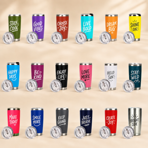 Vaso Térmico Personalizado de Acero Inoxidable con Eslogan, Multicolor, Aislado, para Uso Diario, Viajes, Fiestas, Recuerdo - Product Image 1