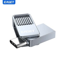 Clé USB EAGET CU32 USB-A vers USB-C 2-en-1 OEM, corps métallique rotatif USB 3.0 pour téléphone, PC, Mac, clé USB, mémoire USB