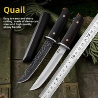 Couteau de camping d'extérieur 3-en-1 en acier Damas forgé à la japonaise, haute dureté, modèle KUSANAGI, Chine