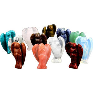 Vente en gros d'oeil de tigre naturel cristal pierre Reiki sculpté cristal artisanat avec ange décoration de la maison matériau mixte pour le thème de l'amour - Product Image 1