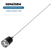 Antenne radio mobile NMO double bande 144/430 MHz VHF UHF à gain élevé 3.0/5.0dBi 150W 50 Ohm, fouet en acier inoxydable pour radio de voiture et camion
