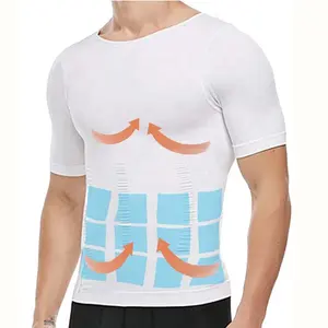 Men's Compression Undershirt Slimming Tank Top Sweat Sport Abs Abdomen Body Shaper T-Shirt