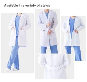 Blouse médicale pour <span class=keywords><strong>femme</strong></span> en polyester/coton durable, coupe confortable, avec deux grandes poches et une fente pour stylo, idéale pour l'hôpital - Product Image 3