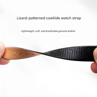 Bracelet de montre Lionorm en cuir de veau pleine fleur de luxe, motif lézard, anti-transpiration, respirant, pour montres à petit cadran