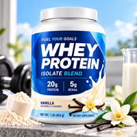 Fabricant OEM de poudre protéinée : Mélange d'isolat de protéine de lactosérum saveur vanille, 20g de protéines pour athlètes, soutien musculaire, complément alimentaire