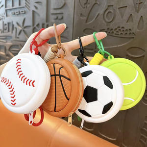 Portefeuille en silicone pour pièces de <span class=keywords><strong>monnaie</strong></span>, sac de rangement pour écouteurs, sac à <span class=keywords><strong>monnaie</strong></span>, sac de sport pour la Coupe du Monde de football, le baseball et le basketball - Product Image 5