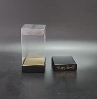 Boîte transparente en PET pour gâteau d'œuf de Pâques, emballage personnalisé en PET pour gâteau avec couvercle et base en carton