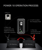 Chargeur de batterie au lithium rechargeable 12v 24v 10a automatique Lifepo4 10 ampères, chargeur de batterie de voiture portable