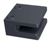 Pince carrée réglable pour verre 8-12mm en acier inoxydable 304 noir, robuste et moderne, pour balustrade d'escalier, balcon, extérieur, hôpital, hôtel
