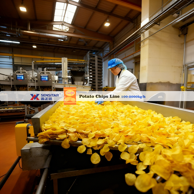 Sensitar Fully Automatic High Productivity 2000Kg/H Industrial Potato Chips Making Machine Production Line