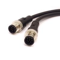 Hochwertiger 8-poliger M12-Stecker mit PVC-Kabel Schwarz und Code