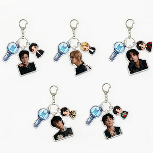Porte-clés en acrylique imprimé UV, série Q-version Team RM Jin J-Hope, motif dessin animé, pour cadeau souvenir périphérique, vente en gros Spot Idol - Product Image 1