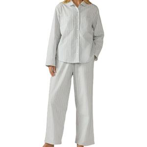 <span class=keywords><strong>Pigiama</strong></span> da <span class=keywords><strong>Donna</strong></span> a Righe in <span class=keywords><strong>Cotone</strong></span> <span class=keywords><strong>Biologico</strong></span>, Completo da Notte Personalizzato in Tessuto, Abbigliamento da Casa - Product Image 2