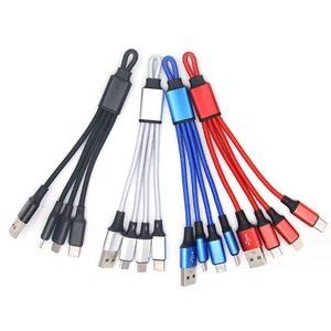 Cable de Carga Rápida USB Tipo-C 3 en 1 de Nailon Trenzado de 10CM 12CM 15CM para Computadora y Teléfono Móvil - Product Image 2