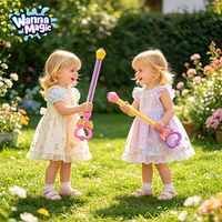 WANNA MAGIC WT302841 - Pistolet à eau transparent en forme de cœur, avec jet d'artifice violet, baguette de princesse, 55,5 cm, pour jeux aquatiques d'été