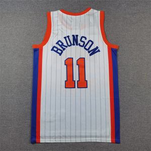 2025 Offres Spéciales et de haute qualité basket-ball hommes brodés cousus noir bleu maillots #11 Jalen Brunson <span class=keywords><strong>Knicks</strong></span> Jersey - Product Image 1