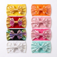 Nouvelles barrettes pour bébé fille, style vibrant et brillant, nœud papillon, accessoires pour cheveux en tissu élastique, accessoires universels pour bébé, vente en gros