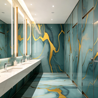 Panneau mural imperméable personnalisé avec revêtement UV, directement de l'usine, pour la décoration des bâtiments commerciaux, des hôtels, des spas, des centres commerciaux et des chambres.