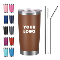 Tasses de voyage isothermes à double paroi de 20 oz avec logo personnalisé, gobelets en acier inoxydable, vente en gros, mugs thermiques de Noël