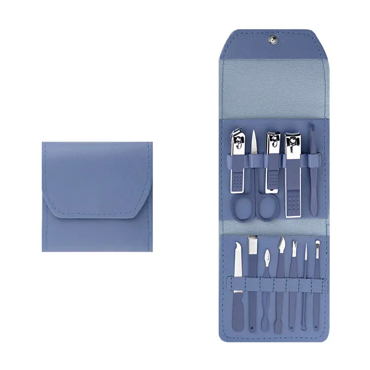 Ensemble d'outils de manucure, 12 pièces, coupe-ongle, en acier inoxydable, cuillère d'oreille, coupe-ongles, pédicure, ciseaux à ongles