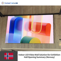 Écran d'affichage LED intérieur Canbest Fiw P2.5 2.5Mm 3840X2400Mm, panneau vidéo mural, grand écran LED pour salle d'exposition en Norvège