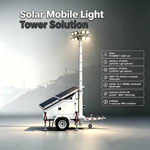 60H+ <b>Smart</b> Dimming <b>Solar</b> <b>Light</b> Tower 21.6H Full Power 14.4kWh Battery Mobile Lighting Trailer for Mining - Product Image 6