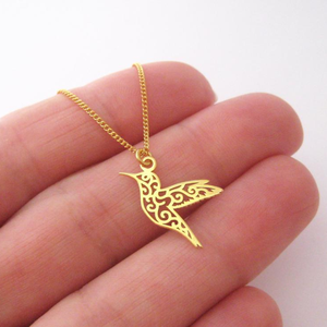 Conjunto de Joyería de <span class=keywords><strong>Collar</strong></span> con Colgante Minimalista de Moda, <span class=keywords><strong>Collar</strong></span> con Colgante de Colibrí Chapado en Oro de 18K para Regalo Diario o de Fiesta - Product Image 4