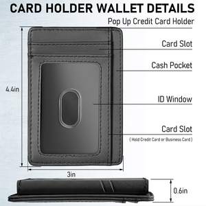 Cartera Delgada Minimalista con Logotipo Personalizado, Tarjetero con Protección RFID para <span class=keywords><strong>AirTag</strong></span> - Product Image 3