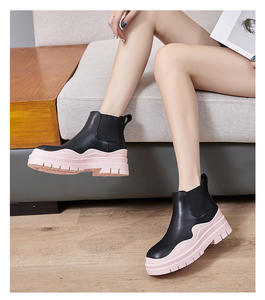 Bona-bottes en cuir véritable pour femme, chaussures à talon, semelle épaisse, pour randonnée, CHELSEA, <span class=keywords><strong>chasse</strong></span> blanche, imperméables, nouvelle collection - Product Image 2