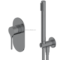 Robinet de douche en or brossé au design moderne, kit de robinets de douche à effet pluie, robinets de douche haute pression pour hôtel