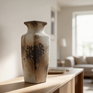 <span class=keywords><strong>Vaso</strong></span> per Fiori in Ceramica Effetto Ruggine, <span class=keywords><strong>40</strong></span> <span class=keywords><strong>cm</strong></span> di Altezza, Porcellana Smaltata di Jingdezhen, Centrotavola per Casa e Matrimoni - Product Image 2