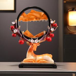 รูปปั้นกวางเอลค์ทรายไหลสุดสร้างสรรค์เรซิ่นเรซิ่นศิลปะพื้นบ้านสำหรับห้องนั่งเล่นตู้วางทีวีสำนักงานเฟอร์นิเจอร์บ้านใหม่ - Product Image 2