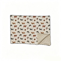 Couverture bébé en bambou Babylovey personnalisée 40*40 pouces avec imprimé de dessins animés d'Halloween, double face, pour poussette et sieste