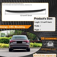 Aileron de coffre en fibre de carbone véritable de style PSM, spoiler A4 B9 High Kick Duckbill, compatible avec les Audi A4 B9 berline 2013-2020