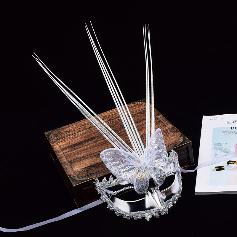 Luminous princess Butterfly rain silk mask Children's Day masquerade party costume half-face female mask party mask