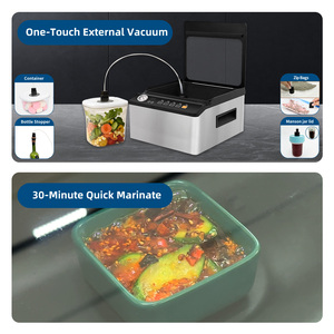 Scelleuse <span class=keywords><strong>sous</strong></span> <span class=keywords><strong>vide</strong></span> alimentaire de bureau 2-en-1, 98 kPa, double scellage, marinage et aspiration externe pour usage domestique et commercial - Product Image 6