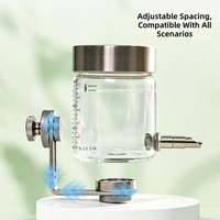 Distributeur d'eau automatique pour oiseaux, type piston, à fixation magnétique sur verre, transparent, pour perruches, ménagères et chinchillas