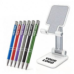 Stylo bille gravé au laser avec logo pour cadeau d'entreprise, stylos à bille en métal, cadeaux promotionnels personnalisés - Product Image 1