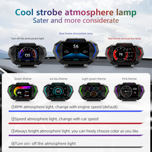 P24 OBD GPS HUD para Parabrisas, Pantalla TFT LCD, Velocímetro con Inclinómetro, Acelerómetro, Luz Ambiental, Temperatura del Agua - Product Image 3