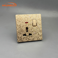 Panel de Interruptor de Pared con Textura Dorada de 86 mm, Interruptor de Luz de 2 Botones + Regulador de Velocidad de Ventilador, Interruptor Atenuador de 10 A, Panel Decorativo para PC, Uso Doméstico