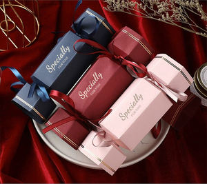 고급 캔디 모양 웨딩 캔디 쿠키 초콜릿 상자 핫 세일 파티 축제를위한 리본과 사탕 선물 종이 상자 - Product Image 1