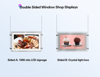 Pantalla Digital LCD de doble cara de 21,5 pulgadas para restaurante y centro comercial, tablero de menú Digital colgante, ventana de visualización